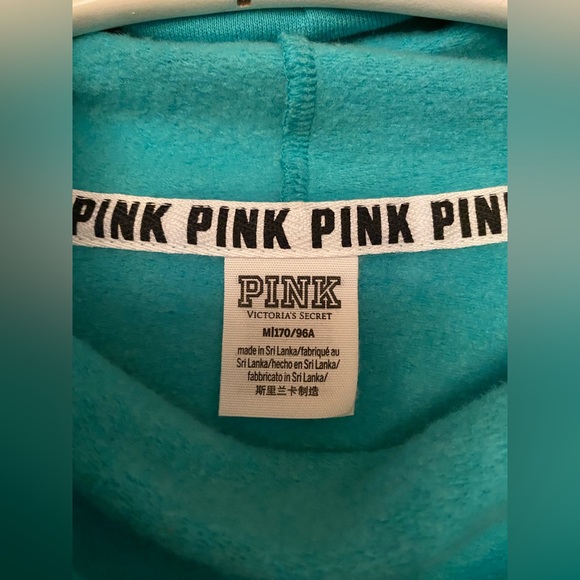 ❌SOLD❌ VICTORIA’S SECRET VS PINK COWL NECK PULLOVER SWEATSHIRT MINT TEAL BLACK M - Picture 3 of 5